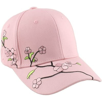 Bloemenborduuur Dames Baseballpet Zomer Buiten Verstelbare Klep Zon Hoed Mode Vrouwen Meisjes Katoen Hip Hop Snapback Petten (Pink,Adjustable) roze