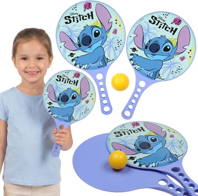 DISNEY Stitch Beachball set, Tennisrackets voor kinderen, Tennis ballenspel, Rackets/batjes en bal