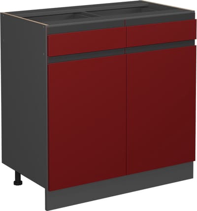 Vicco R-Line Keukenonderkast – 80 cm J-vorm, zonder werkblad Rood