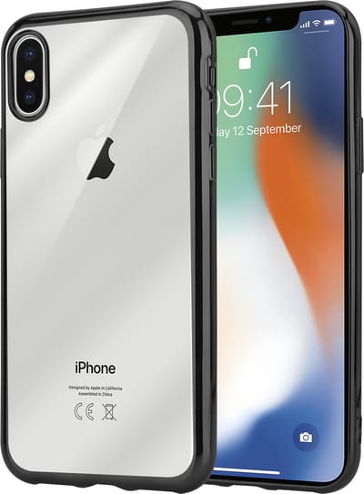 ShieldCase Zwarte metallic bumper case geschikt voor Apple iPhone X / 10 & iPhone Xs - Extra stevig hoesje - Kwalitatieve backcover - Zwart