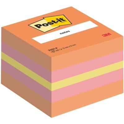 Post-it® Notes, Mini Kubus, Neon Roze, Oranje, Ultra Roze, 51 x 51 mm, 400 Blaadjes/Kubus