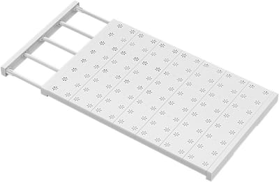 Uitbreidbare Plank - Opbergrek Kast - Ruimte Besparen - Verstelbaar Staal - 35-60 cm - Wit