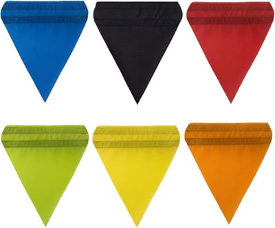 Nestschommel Vlaggetjes - Vrolijke Slingers - Kinderkamer Decoratie - Zes Driehoekige Vlaggen - 26cm Lengte - Multicolor
