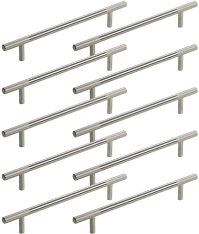 SOTECH Set van 10 G23 roestvrijstalen meubelgrepen met gekartelde uiteinden - staafgreep / relinggreepset - hartafstand 160 mm - ladegreep
