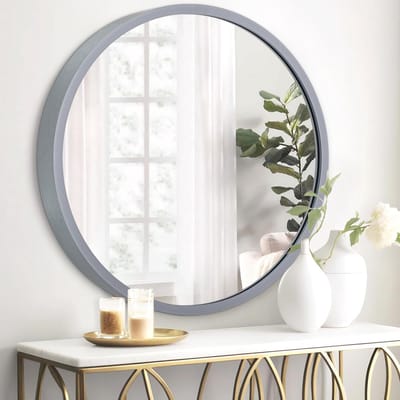 Ronde wandspiegel met metalen frame voor badkamer en slaapkamer, moderne cirkelvormige spiegel voor interieurdecoratie