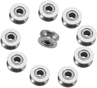 Katrol Dubbel met V Groef Kogellager 10 Stuks van Miniatuur Staal 6mm - Koolstofstaal Schild - 4x13x6mm - Gids Katrol Rail Liner