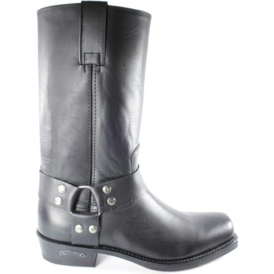 Sendra 1918 Pete Zwart Dames Heren Biker Basic Western Cowboylaarzen Vierkante neus Leren zool Beetje Schuine Hak Vast Sierspoor Treklussen Echt Leer Maat 36