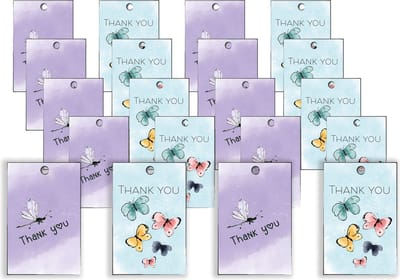 Cadeaukaartjes set 20 stuks – 2 ontwerpen – Vlinders & libellen – 5,5 x 8,5 cm – Gerecycled papier – Ontworpen in Nederland
