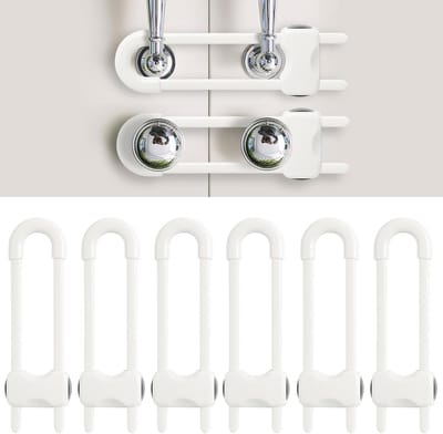 Babykast sloten - Kindveilige sluitingen - Veiligheid thuis - Verstelbaar U-model - 6 stuks - Wit