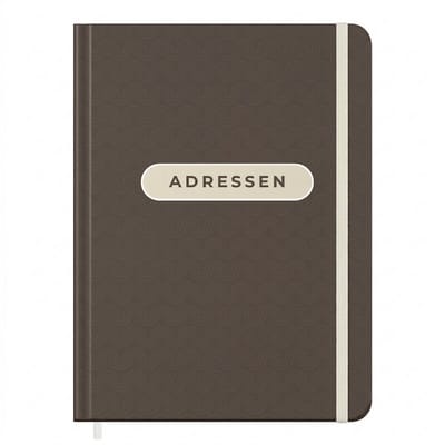 Fyllbooks - Mijn Adresboekje met Alfabet - Wachtwoorden - Hardcover - A5 Formaat - Brown