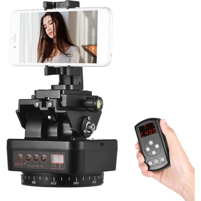 ZIFON YT-1000 2.4G tête de trépied automatique à contrôle sans fil tête panoramique motorisée rotative à 360 degrés noir