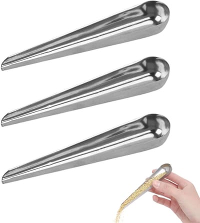 3-stuks Voederhuisje van roestvrij staal - Voederschep voor vogelkooien - Handmatige voerlepel - 14.7CM - Regelt de hoeveelheid voer - Gemakkelijk schoon te maken en te onderhouden - Geschikt voor het dagelijks voeren van vogels - Zilver