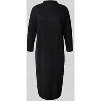Korte ribgebreide viscose jurk met hoge kraag 3/4 mouw dames COMMA