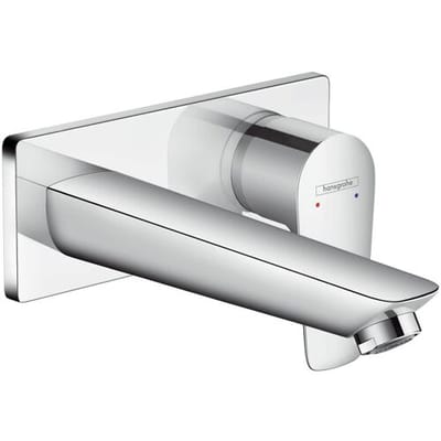 Hansgrohe Talis e 1 greeps wastafelkraan wand mkraan plaat - voorsprong 165 mm - afvoerplug - hoogglans chroom