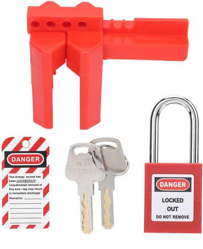 Allecto - Veiligheidsslot - Lockout Tagout Kit - Veiligheid op de werkplek - Inclusief waarschuwingslabel - Betrouwbaar en duurzaam - Geschikt voor..