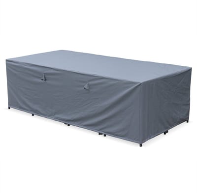 sweeek - Beschermhoes 230x112cm donkergrijs polyester voor tuintafels vasto 12, vabo 12 cubo 12