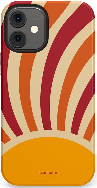 Casetastic Hoesje Geschikt voor Apple iPhone 12 Mini - Stijlvolle Beschermende Duo-layer Case - Retro zomer