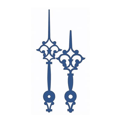Wijzerpaar (antiek, blauw, mat); lengte minutenwijzer: 70 mm, diameter uurwijzer: 4,5 mm, diameter minutenwijzer: 2x2