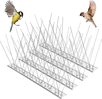 RVS Vogelwerende Spikes voor Balkon, Tuin en Raam - 1 Meter Lange Schrikdraad met 4 Rijen van 25 cm voor Effectieve Vogelbescherming