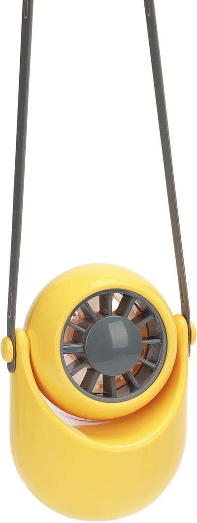 Nekventilator - Draagbare Ventilator - Handventilator - 3 Standen met Verstelbaar Koord - Geel