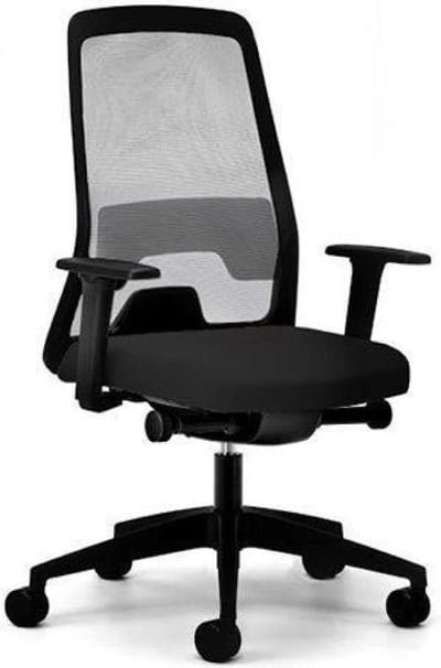 Ergonomische Bureaustoel Interstuhl New Everyis1 EV211 - Stof Zwart Era ER01 - Voetkruis Kunststof Zwart - 4D Armleggers - Netbespanning