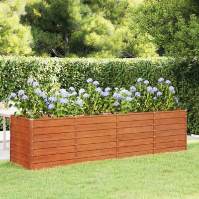 vidaXL - Plantenbak - verhoogd - 320x80x77 - cm - cortenstaal - roestig