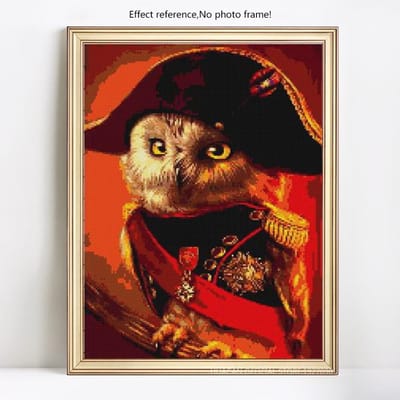 5D bricolage diamant peinture Animal hibou diamant broderie pleine ronde mosaïque photo 20X30CM black
