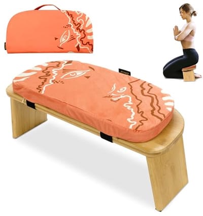 Opvouwbare Bamboe Meditatiebank met Kussen voor Comfortabele Meditatie en Yoga