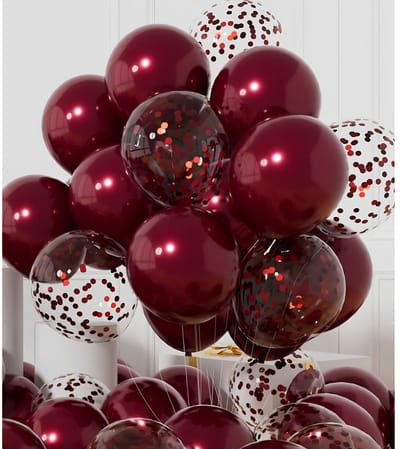 KAD® Ballonnen Set - Premium Helium Ballonnen - Decoratie voor Verjaardag & Evenementen - Wijnrood - 13cm x 23cm x 3cm