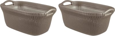 Curver Knit Wasmand - 40L - set van 2 - Harvest Brown
