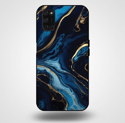 Smartphonica Telefoonhoesje voor OPPO A52 / A72 4G / A92 met marmer opdruk - TPU backcover case marble design - Goud Blauw geschikt voor Oppo A52;Oppo A72;Oppo A92