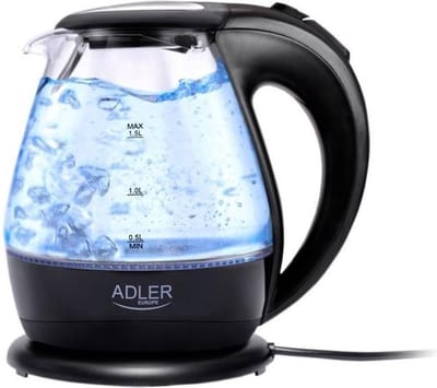 Waterkoker 1,5L 2200W glas, roterende basis, beveiliging, modern design