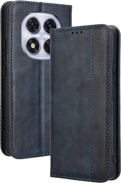 Coverup Hoesje - Geschikt voor Xiaomi Redmi Note 14 Pro 5G / Pro+ / Poco X7 Hoesje - Coverup Vintage Style Book Case - Blauw
