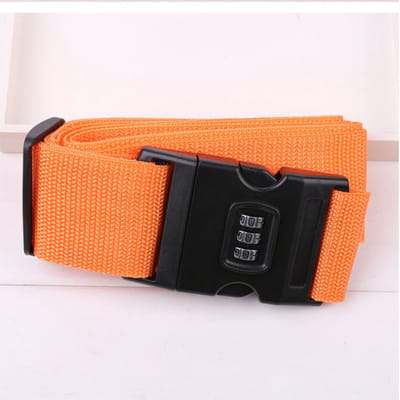 Kofferriem met cijfer slot, 2 stuks bagageriem, bagagestrap, verstelbare, kofferriemen met gesp, bagageriem, bagageriem,-Reizen-205cmX5cm-Oranje