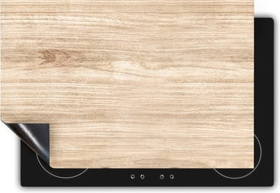Chefcare Inductie Beschermer Beige Houten Achtergrond - Hout - 60x50 cm - Afdekplaat Inductie - Kookplaat Beschermer - Inductie Mat