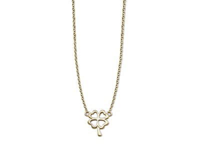 JWLS4U XN002G XoXo Ketting Lucky Leaf zilver goudkleurig 40-45 cm