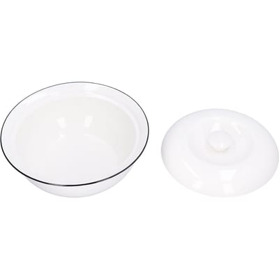 9 inch Soepkom met Deksel Grote Capaciteit 1500ml Stoofkom Schadelijke Witte Keramische Keukenkom white