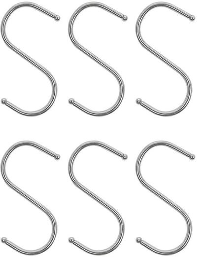 ProPlus ophanghaak - 6x- S-haak - 6.5 cm - hangers - kledinghaken / keukenhaak