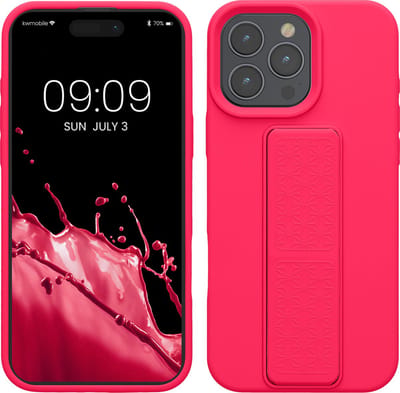kwmobile back cover voor smartphone - geschikt voor Apple iPhone 16 Pro Max - 1x beschermhoesje van kunststof - In neon roze