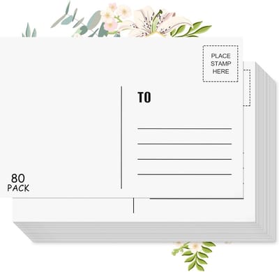Bulk Blanco Ansichtkaarten - 80 Witte Postkaarten 10x15 cm - 300 g/m² Karton - Perfect voor Foto's en Bedankjes