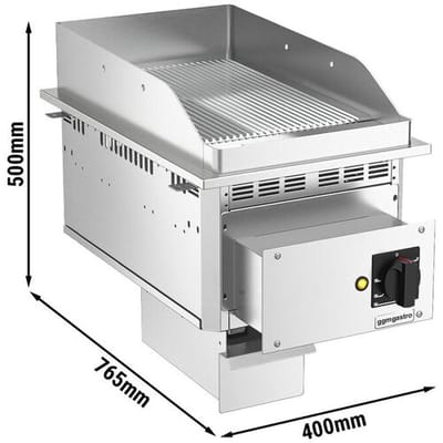 GGM Gastro Elektro Einbau Bratplatte - 4,5 kW - Gerillt - Bratfläche: 344x484mm