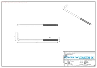 Gb Muurplaatanker 250 x 50mm draadlengte 90mm verzinkt draad 05202