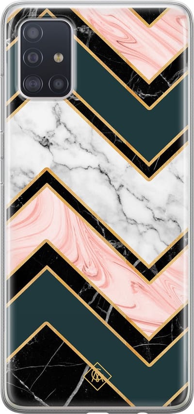 Casimoda® hoesje - Geschikt voor Samsung A51 - Marmer Triangles - Backcover - Siliconen/TPU - Multi