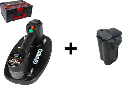 GRABO Pro in Koffer + extra GRABO accu - Elektrische draagbare vacuümzuiger - Handgereedschap - Hefvermogen 120 kg