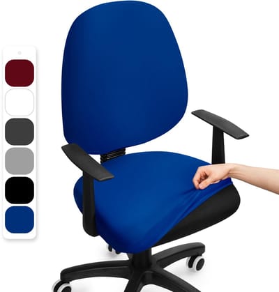 Stoelhoes Elastische Split Stoelhoes Bureaustoel Universele Computer Stoel Cover Verwijderbaar en Wasbare Stoelhoezen voor Computer Bureaustoel (Geen Stoel, Blauw, 2 Stuks)