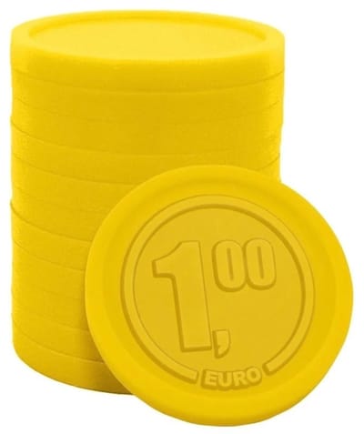 CombiCraft reliëfmunten €1,00 geel Ø23mm - 250 stuks
