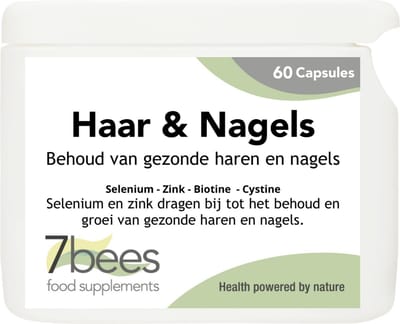7Bees Haar & Nagels - Met Biotine, Zink & Selenium - 60 Capsules - Voor Haar, Huid en Nagels
