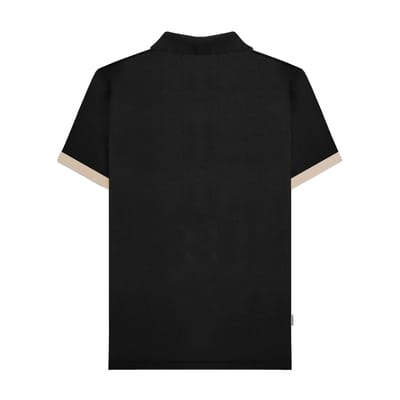 Lambretta Heren Vintage poloshirt met panelen (Zwart)