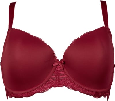 After Eden Bizou - Voorgevormde Beugel BH met kant - Dames - Bordeaux - Maat 85G