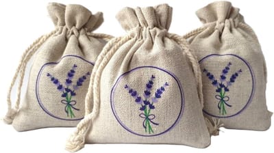 Bonheur de Provence© -Lavendel geurzakjes gevuld met Biologische lavendel - 3 linnen zakjes a 15 gram - geurzakjes kledingkast